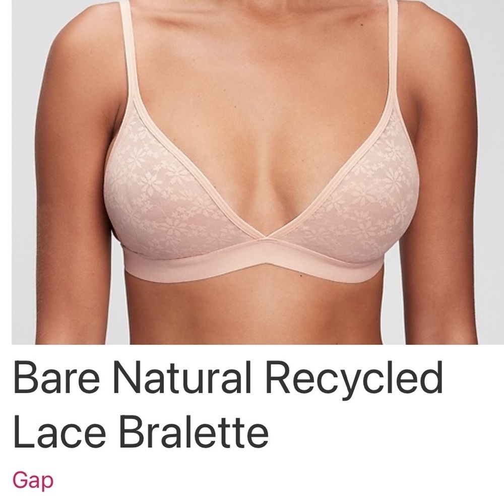 GAP Lace Bralette Cornflower Bainbridge blue, Bare natural bra. Size Medium - Picture 2 of 9